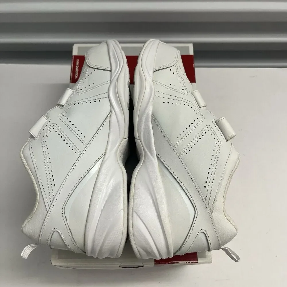 New Balance White 624 SZ 4 X Wide Big Kid Hook Loop Uniform Leather Shoes